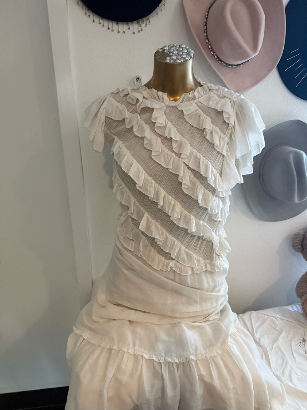 Sea New York Cream and Black Ruffled Dress Label Detail - Picture 4 of 4